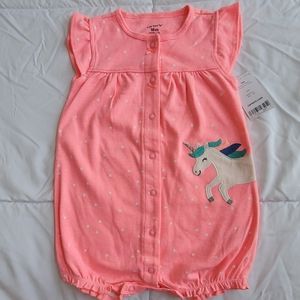 NWT Carter's Pink Unicorn Romper